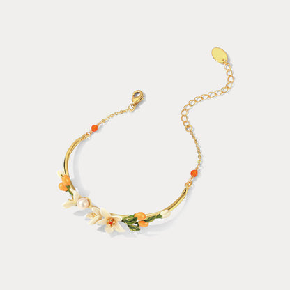 Orange Blossom Bracelet With Pearl