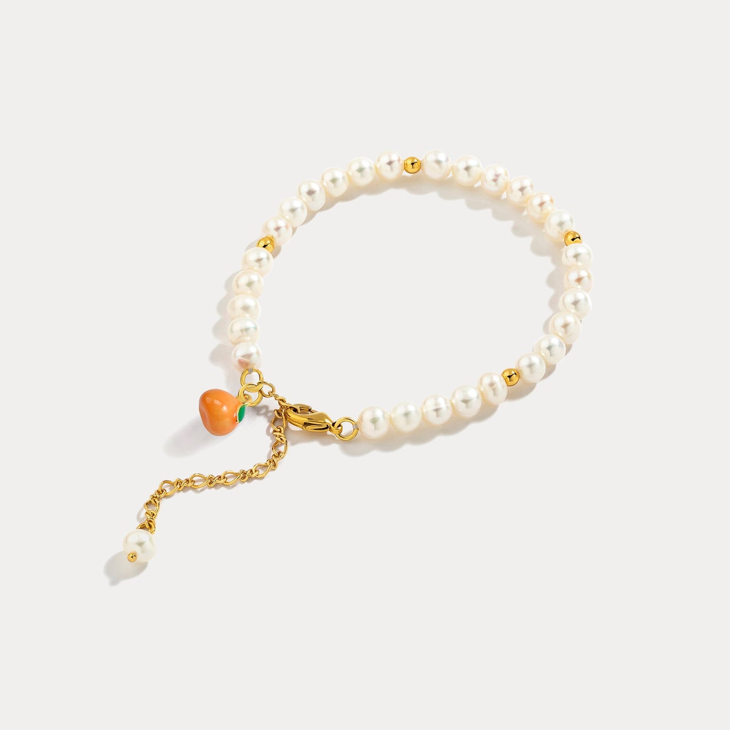 Orange Bracelet With Pearl