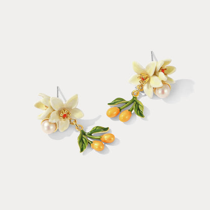 Orange Blossom Drop Earrings