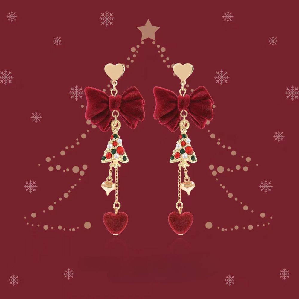 Heart & Christmas Tree Earrings