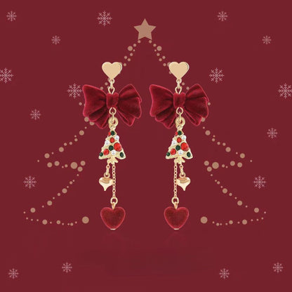 Heart & Christmas Tree Earrings