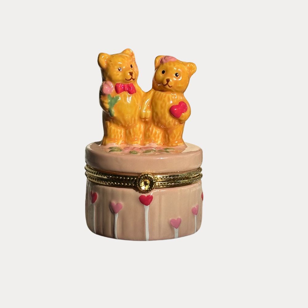 Teddy Bear Couple Trinket Box