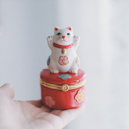 Lucky Cat Trinket Box