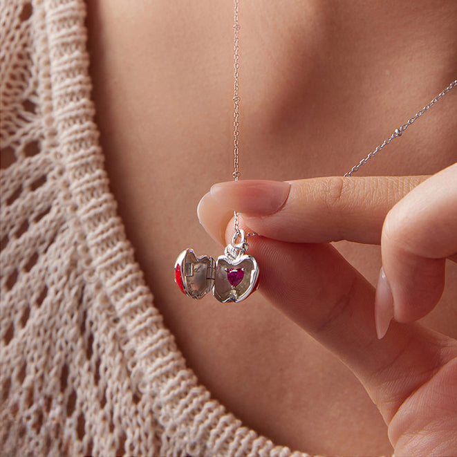 Christmas Apple Locket Necklace