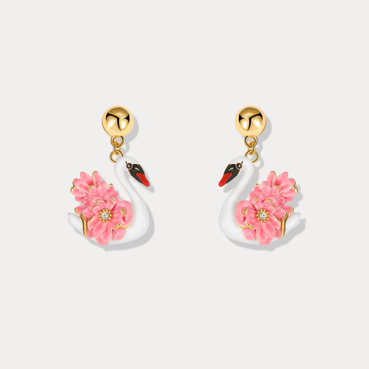 Swan Dangling Earrings