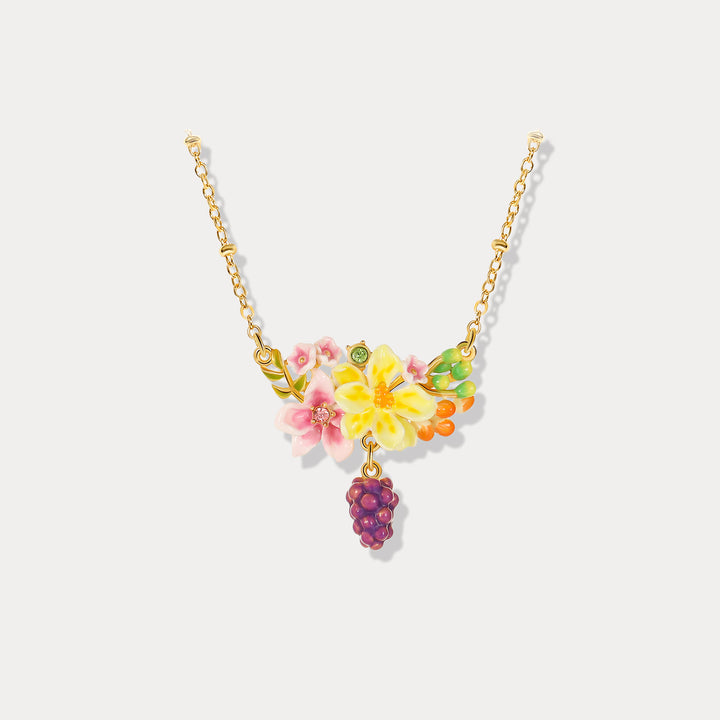 Sweet Grape Flower Necklace