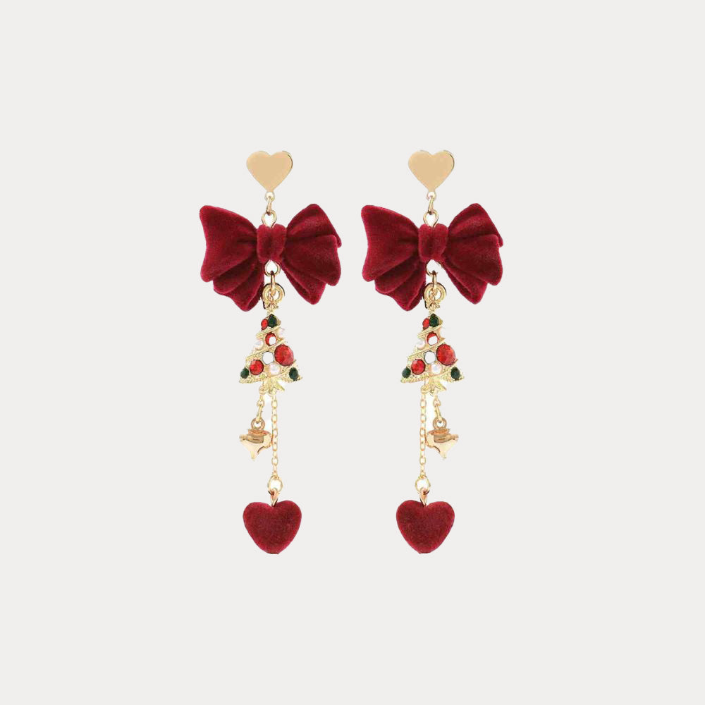 Heart & Christmas Tree Earrings