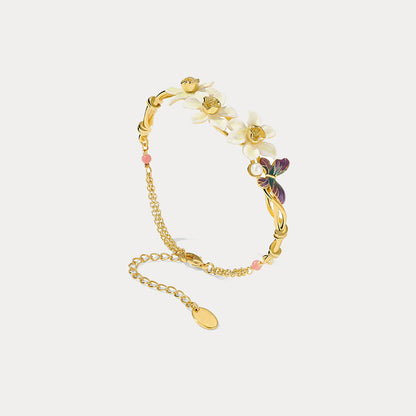 Daffodils Bracelet With Butterfly