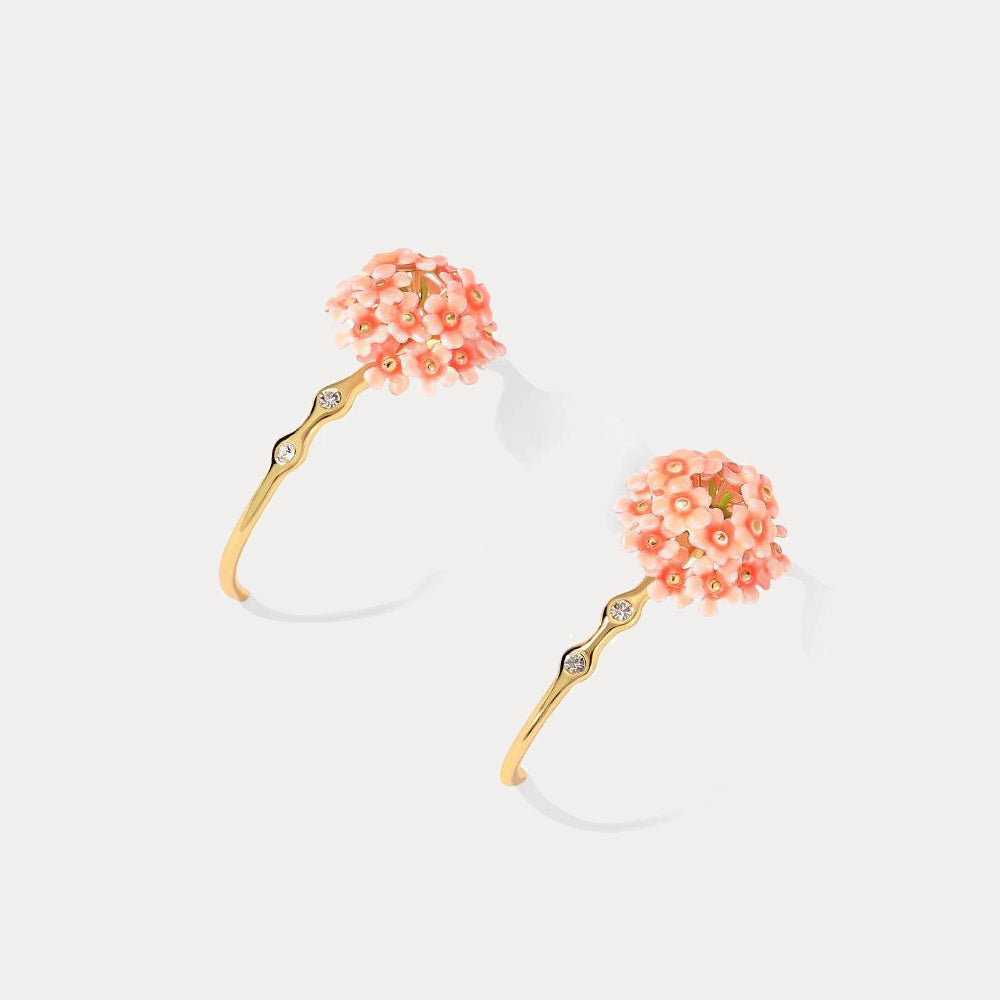 Pink Verbena Hoops Earrings