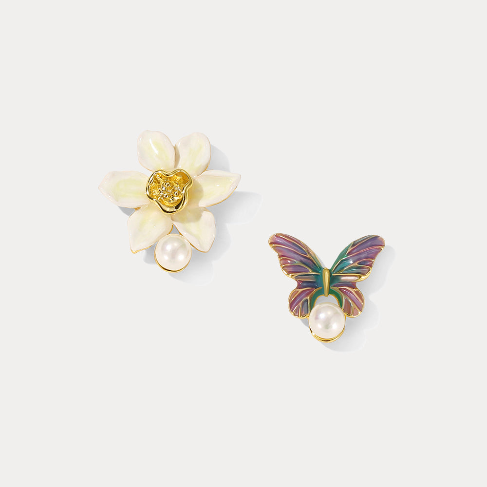 Daffodils & Butterfly Earrings