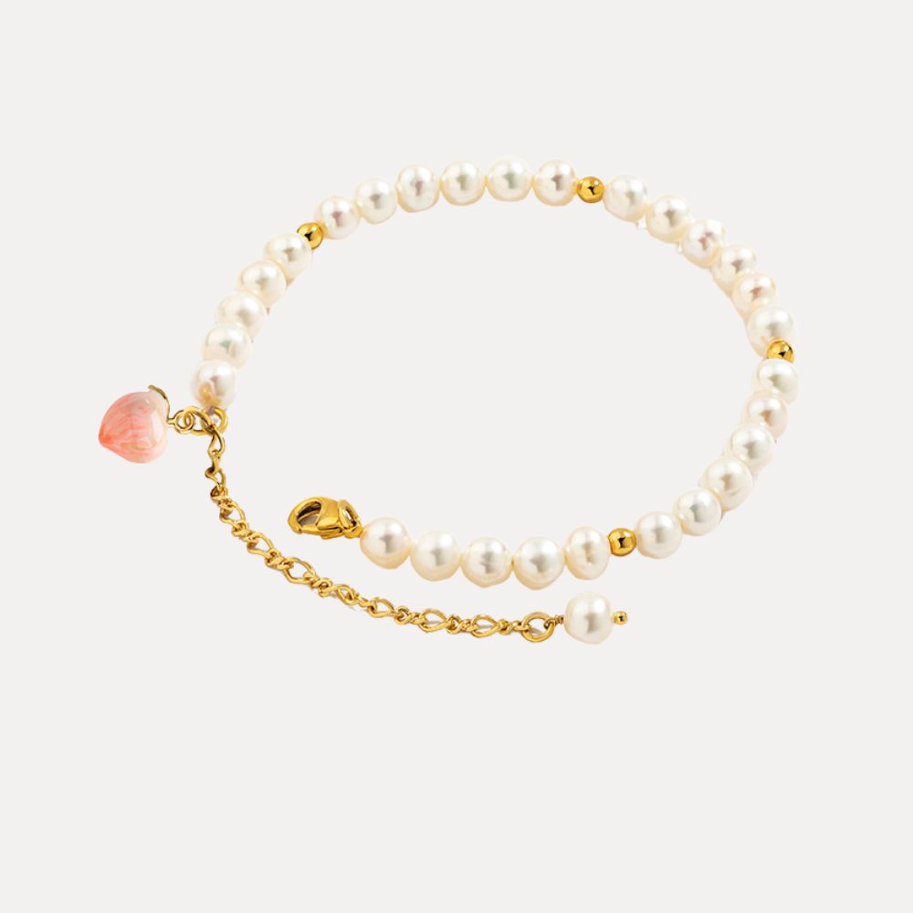 Peach Bracelet With Pearl