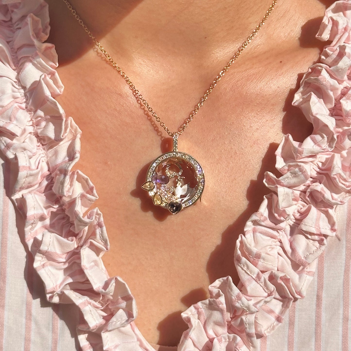 Personalized Heartstone Charm Box Necklace