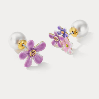 Forget-Me-Not Stud Earrings With Pearl