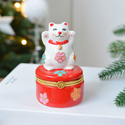 Lucky Cat Trinket Box