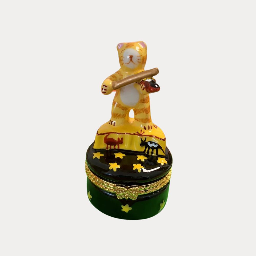 Cat Playing Violin Trinket Box