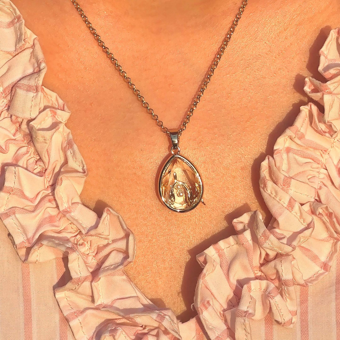 Personalized Waterdrop Charm Box Necklace