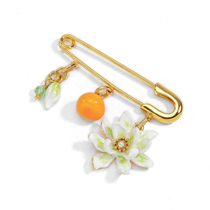 Citrus & Gardenia Brooch