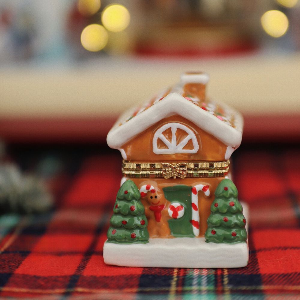 Gingerbread House Christmas Trinket Box