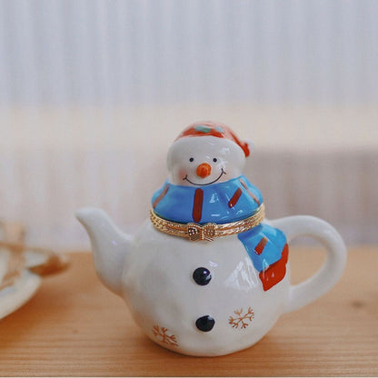 Snowman Teapot Trinket Box