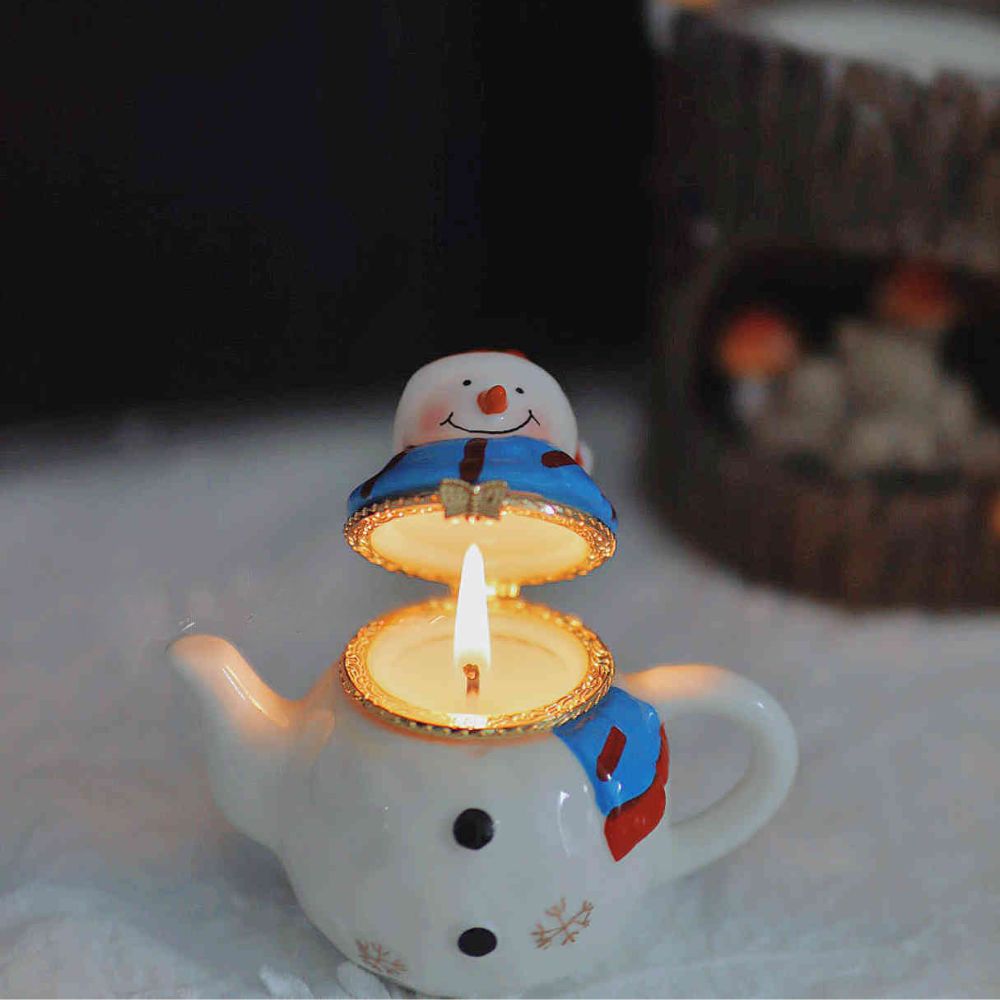 Snowman Teapot Trinket Box