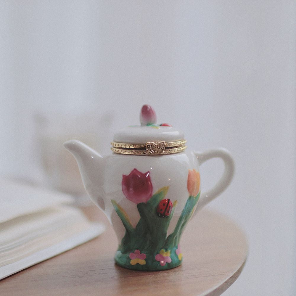 Spring Blooms Teapot Trinket Box