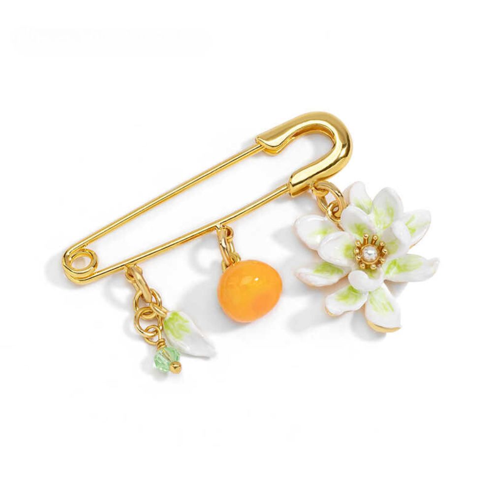 Citrus & Gardenia Brooch