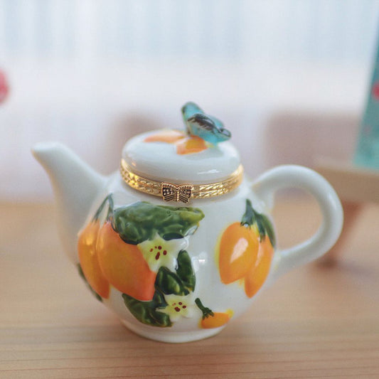 Citrus Charm Teapot Trinket Box