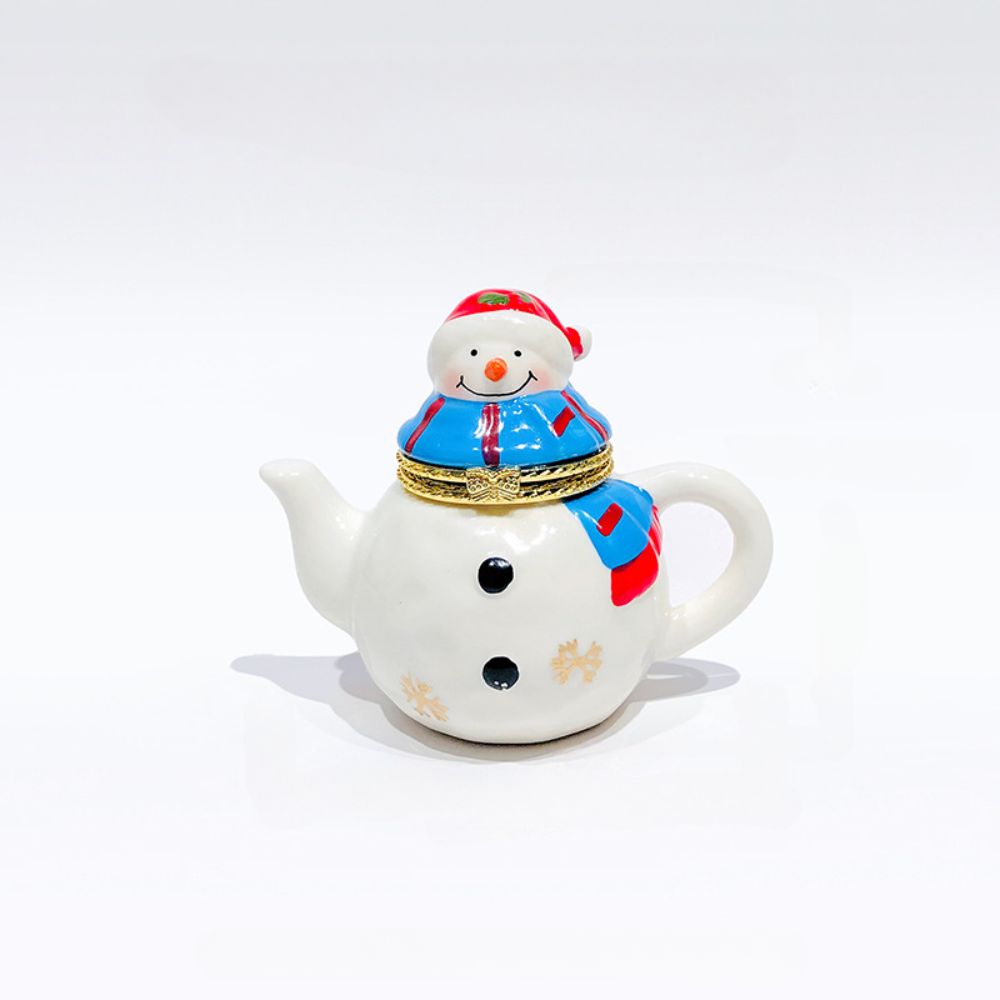 Snowman Teapot Trinket Box