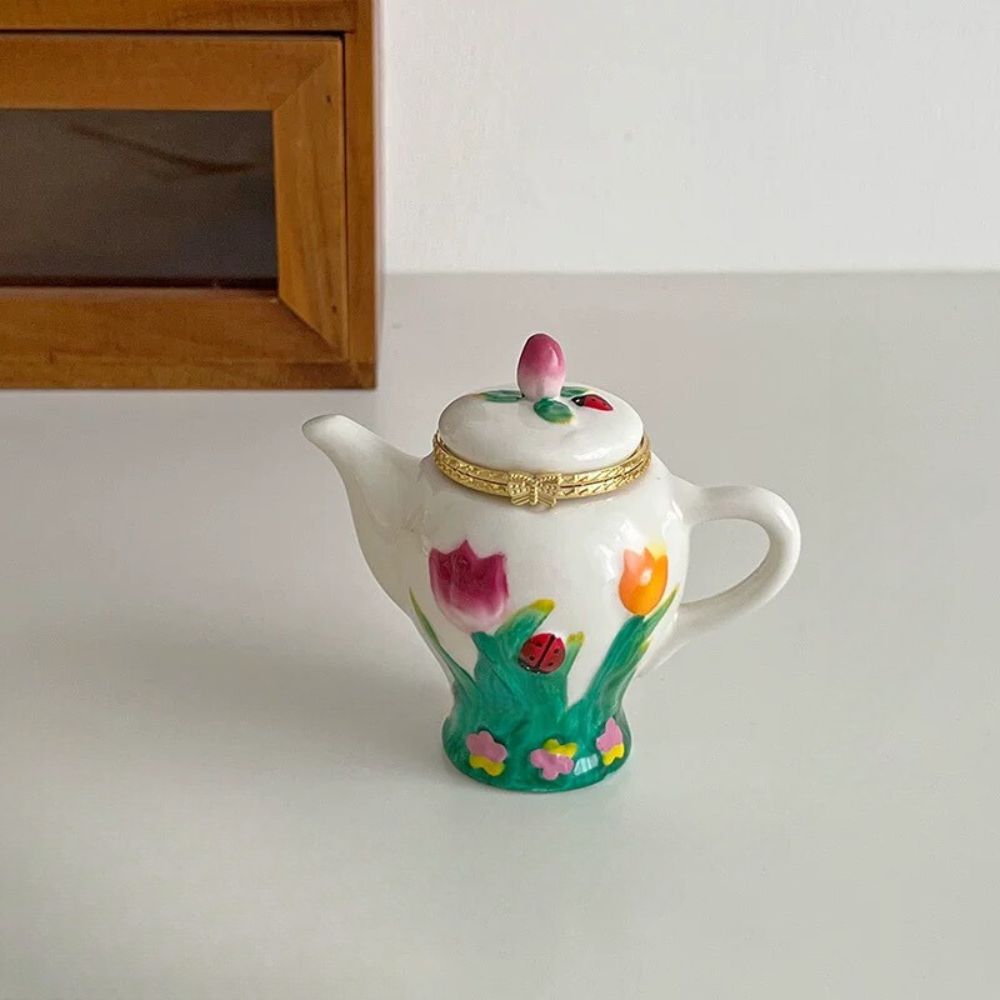 Spring Blooms Teapot Trinket Box