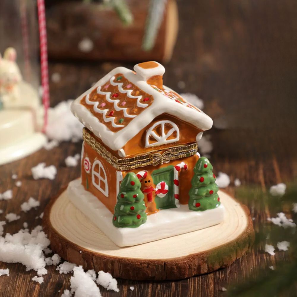 Gingerbread House Christmas Trinket Box