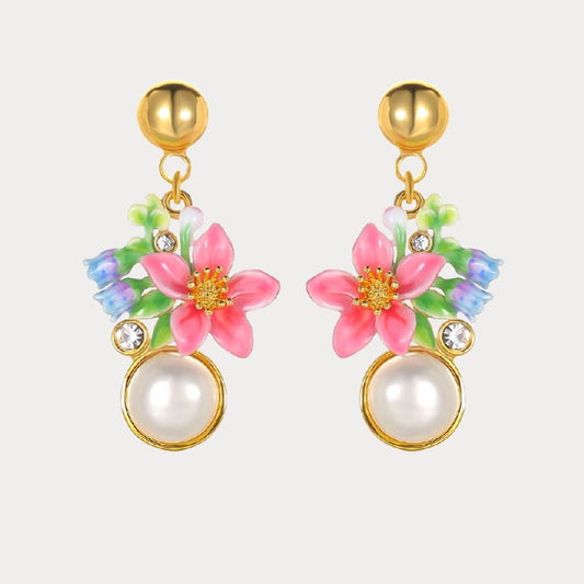 Tropical Blossom Drop Earrings