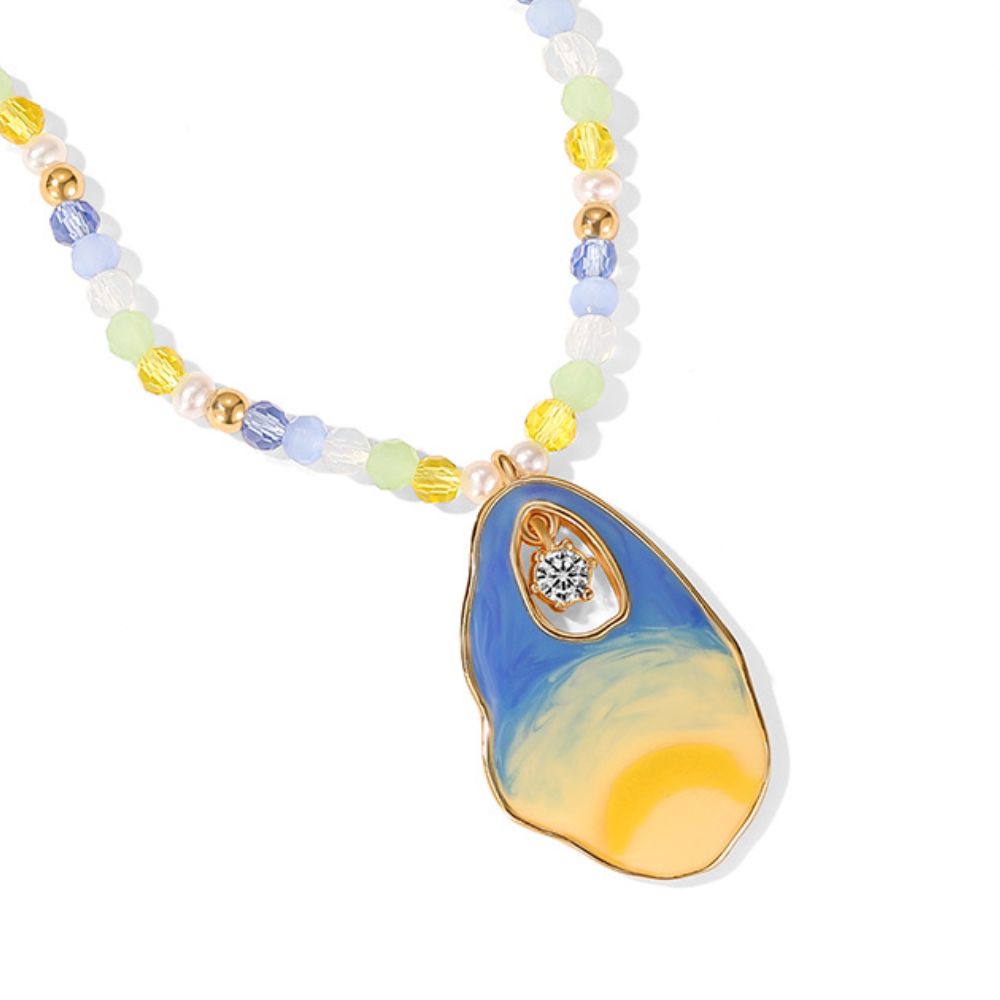 Blue Starry Night Bead Necklace