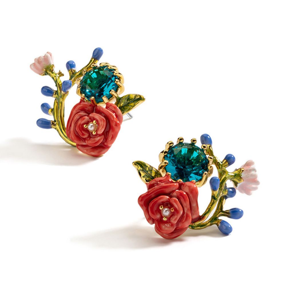 Red Rose Earrings