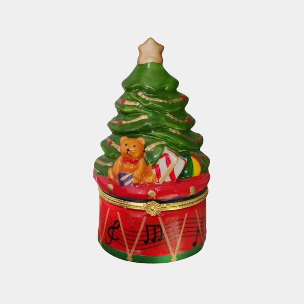 Christmas Tree Drum & Teddy Bear Trinket Box