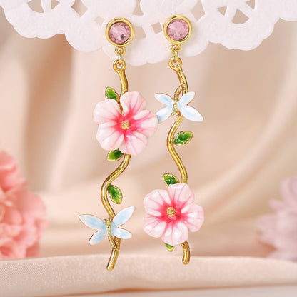 Hibiscus Dangle Earrings