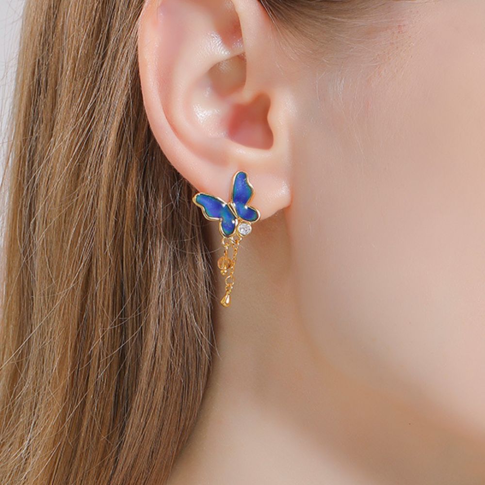 Thermochromic Butterfly Enamel Earring