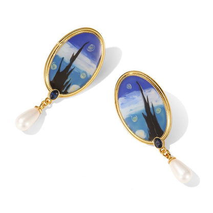 Blue Starry Night Earring