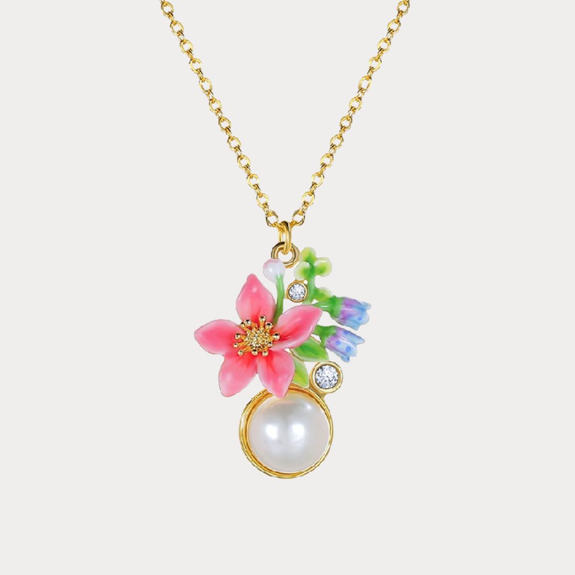 Tropical Blossom Necklace With Pearl