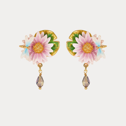 Lotus Dragonfly Earrings