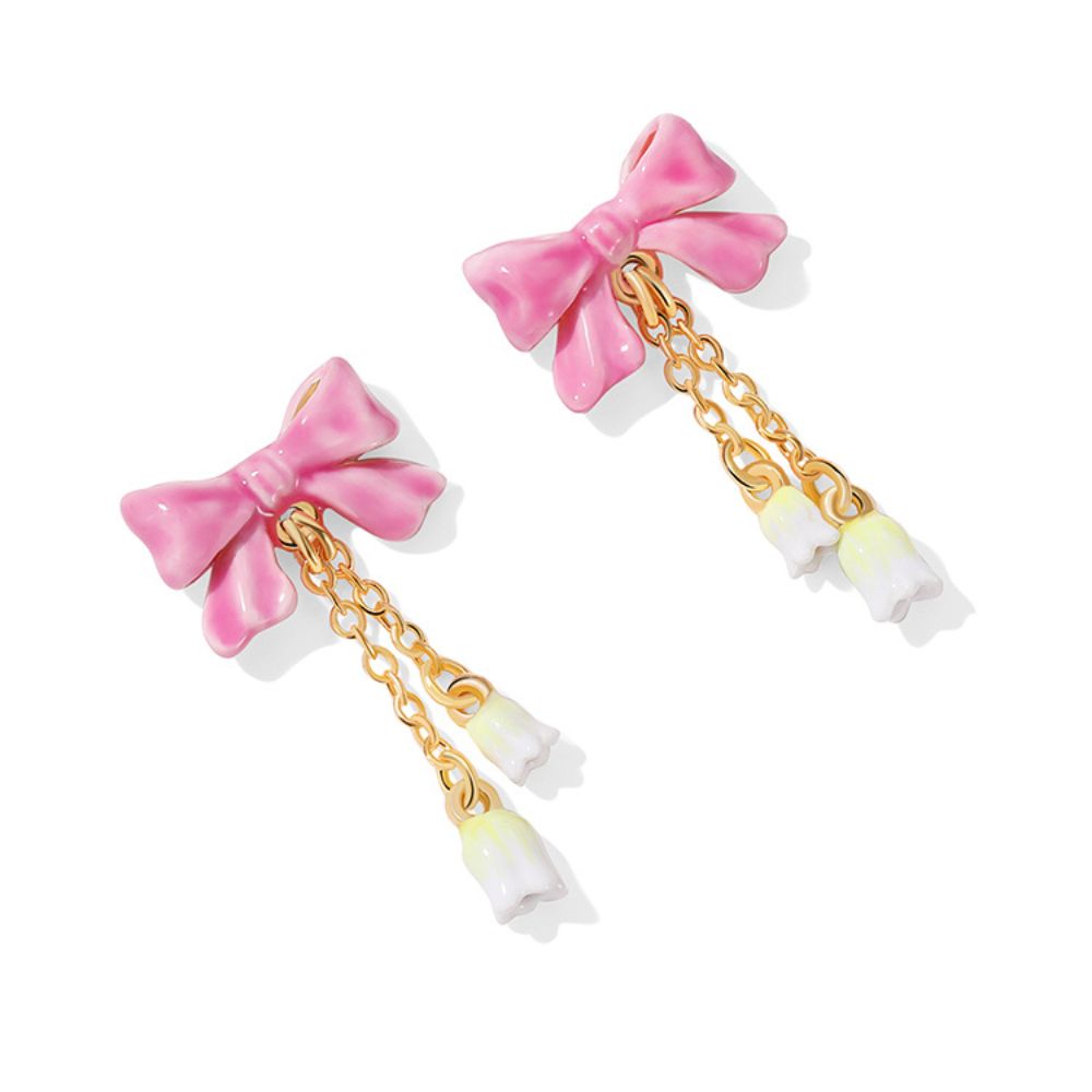 Lily Of The Valley Bowknot Earrings