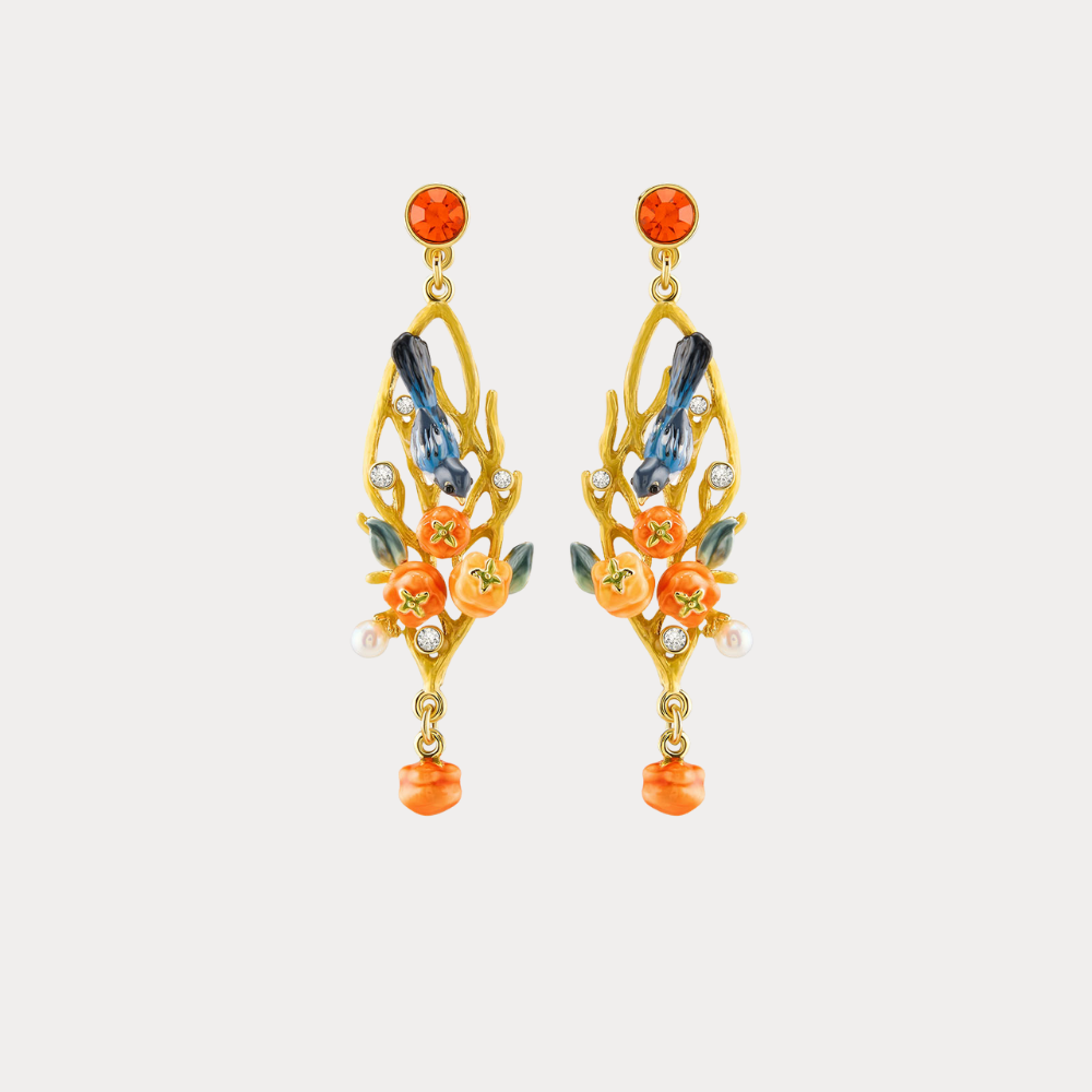 Persimmon Magpie Earrings