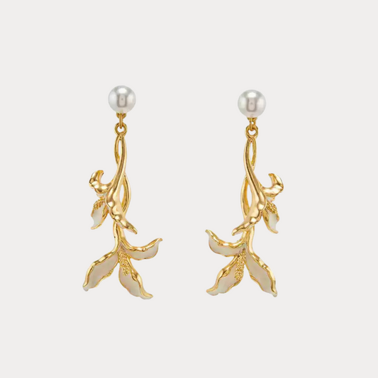 Golden Calla Lily Earrings