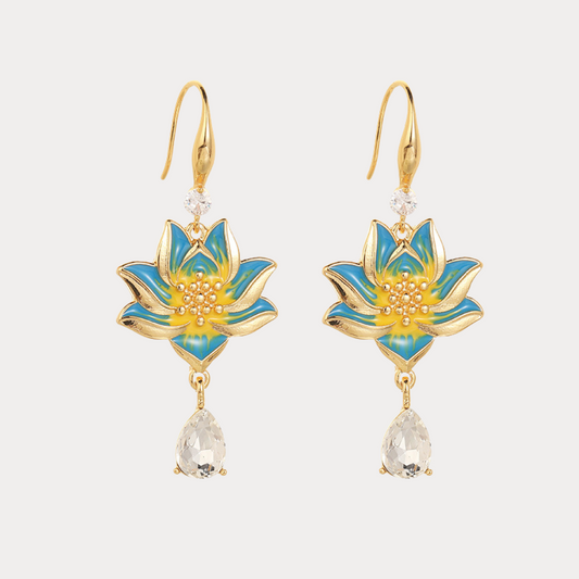 Lotus Blossom Drop Earrings
