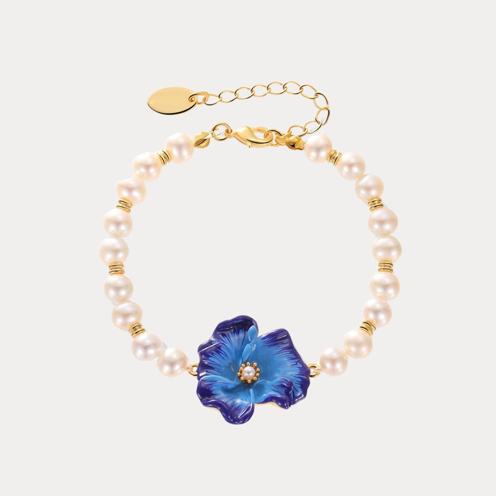 Corn Poppy Pearl Bracelet