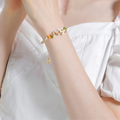 Orange Blossom Bracelet With Pearl