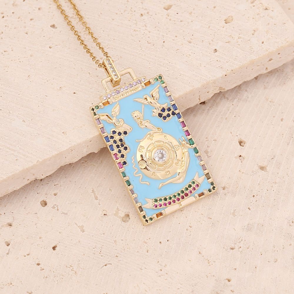 Tarot Card Necklace - Wheel of Fortune