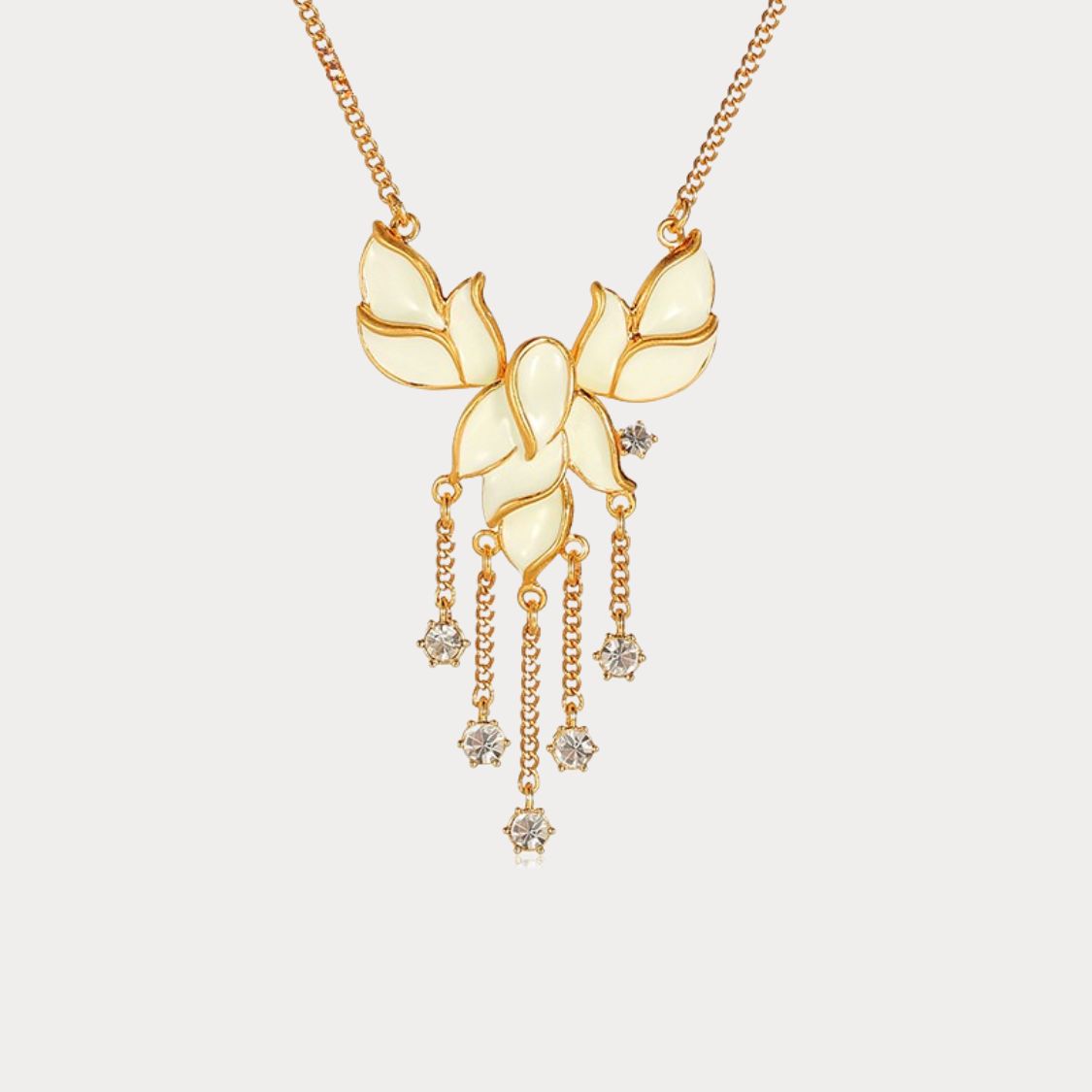 Golden Leaf Tassel Necklace