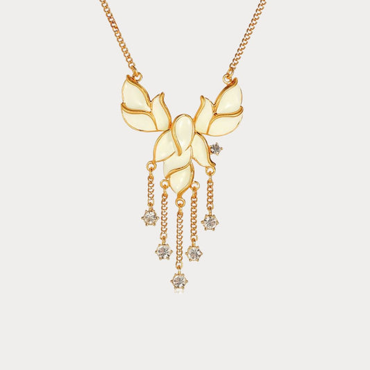 Golden Leaf Tassel Necklace