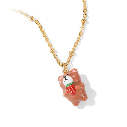 Strawberry Bear Necklace