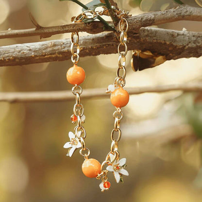 Orange Bracelet With Flowers